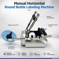 Machine d'étiquetage de bureau auto-adhésive semi-automatique pour bouteilles rondes