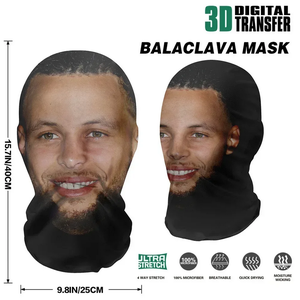 Masque facial drôle pour cosplay, cagoule de ski en maille élastique 3D personnalisée, couvre-visage réaliste pour fête, masques de célébrités - Product Image 2