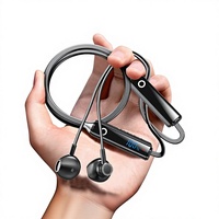 Auriculares de Banda para el Cuello 5.4 con Pantalla Digital, Resistentes al Agua IPX4, de Gel de Silicona para OPPO/VIVO, Diseño Deportivo Popular entre Influencers