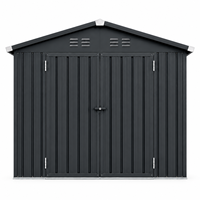 Abri de rangement métallique surélevé ultra robuste toutes saisons 12x10 pieds avec serrure et clés pour articles divers de jardin