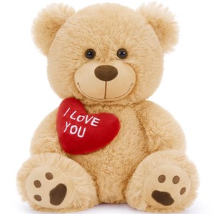 Regalo di San Valentino per Bambini 0-24 Mesi, Orsacchiotto di Peluche Corto da 25 cm - Simpatico Animale di Peluche Divertente per Lui e Lei - Product Image 4