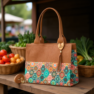 Bolso Tote de Yute Ecológico Fana Dahina Color Camel para Mujer con Diseño Personalizado, Tamaño Mediano, Plegable de Tela para Almacenamiento de Alimentos - Product Image 2