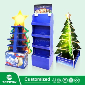 Nuevo diseño personalizado de publicidad de venta al por menor soporte de exhibición de piso de cartón soporte de exhibición de cartón de publicidad de Navidad - Product Image 5