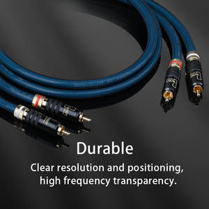 Une paire Hifi 2 Rca à 2 Rca OCC câble plaqué argent amplificateurs de puissance/mélangeurs/carte <span class=keywords><strong>son</strong></span> Hifi Rca mâle à mâle câble stéréo - Product Image 3