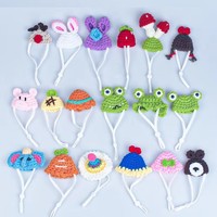 JXANRY Vente en gros transfrontalière Bonnet décoratif en fil tricoté à la main, motif hamster de dessin animé, mignon mini-chapeau pour animaux de compagnie