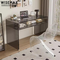 WISEMAX FURNITURE Mobilier de maison nordique Chambre d'hôtel Coiffeuse Bureau Mobilier en verre Verre transparent Table à clous Table de salon