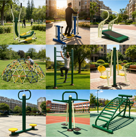 Équipement de fitness public extérieur : Barres parallèles doubles, barre de traction multi-niveaux, machine d'exercice en acier pour parc et gymnase communautaire extérieur