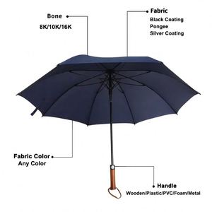 Paraguas de Golf Promocionales de Lujo de la Mejor Calidad, de 27 Pulgadas, Apertura Automática, Resistentes al Viento, con Logotipo Personalizado - Product Image 2