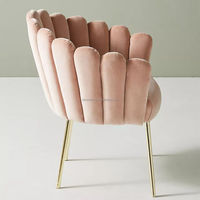 Fauteuil au design classique et confort moderne avec pieds en métal doré, chaise d'appoint en velours pour la maison, salon, salle à manger, avec coussin