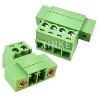 Set Blok Terminal Lengkap 3.5mm Pitch Male-Female - Blok Terminal Pegas Berflens Tembus Dinding dengan Header Sekrup Berflens
