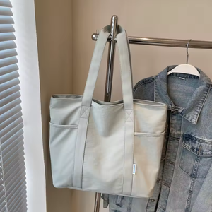 Sac à bandoulière en toile de coton personnalisable avec logo, sac à main en coton bio avec lettres, sac de shopping - Product Image 5