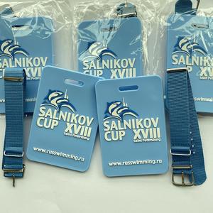 علامة أمتعة قابلة للتعديل بشعار أبيض منقوش من كلوريد البولي فينيل أزرق مخصص لوكالات السفر هدايا ترويجية لشركات الطيران - Product Image 5