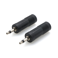 Femelle 6.35mm Mâle 3.5mm 1-3 Broches TRS Argent Noir Plaqué ABS Guitare Jack Plug Cuivre XL Stéréo Connecteur pour Mono Audio Dual