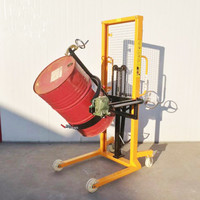 Empileur et rotateur de tambour d'huile avec fonction d'inclinaison 450kg élévateur de tambour équipement de levage gerbeur et inclineur de tambour manuels