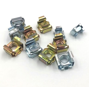 Écrou de serrage carré en acier au carbone pour meubles, écrou de <span class=keywords><strong>cage</strong></span> pour armoire, <span class=keywords><strong>pince</strong></span> pour tôle avec finition galvanisée jaune et blanche - Product Image 1