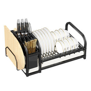 Égouttoir à vaisselle en acier au carbone réglable, organisateur de tiroir de cuisine multifonctionnel carré avec porte-couteaux - Product Image 2