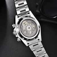 Montre mécanique squelette Pagani Design PD-1777 pour homme, bracelet en acier inoxydable, aiguilles lumineuses, chronographe automatique, montre de business