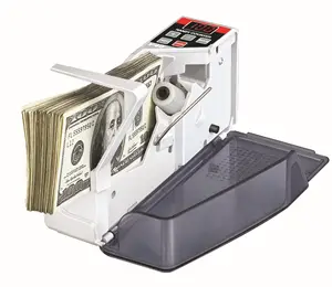 V40 Handige 2 Zakken Gemengde Bill Automatische Cash Bankbiljet Draagbare Geld Teller Multi Valuta Mini Teller Telmachine