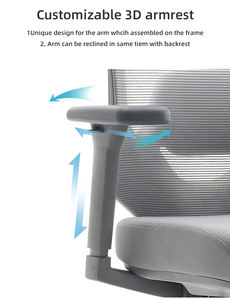 كرسي مكتب تنفيذي فاخر مريح بظهر مرتفع مع مسند ذراع قابل للتعديل ومقعد دوار ومسند رأس - Product Image 6