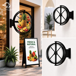 Boîte à lumière publicitaire de 60 cm, écran d'affichage LED, ventilateur holographique 3D, boîte à lumière double face pour équipement commercial - Product Image 1