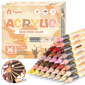 Pennarelli per la pittura acrilica con tono della pelle, Set di pennarelli per il tono della pelle con <span class=keywords><strong>punta</strong></span> a 36 colori, perfetti per il vetro di legno di carta - Product Image 1