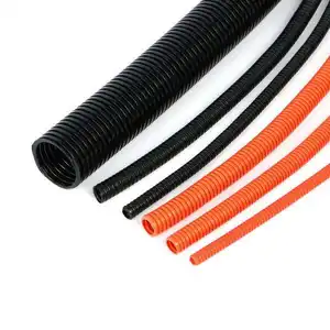 25mm Electrical Corrugated Hose Black Orange Plastic PP PE PVC Nylon Flexible Conduit Pipe