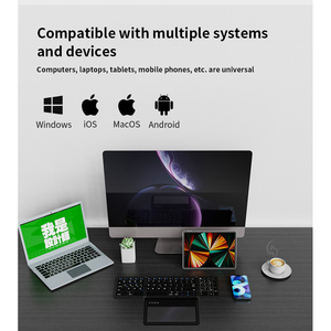 لوحة مفاتيح لاسلكية صغيرة B055 رقيقة للغاية بـ 81 مفتاحًا قابلة للطي مع لوحة لمس للأنظمة الشائعة، متوفرة بالجملة - Product Image 3