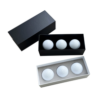 Juego de 3 Pelotas de Golf Personalizadas Blancas y Negras en Caja de Regalo, Pelota de Golf de 2 Piezas de Goma Sintética con Empaque Premium