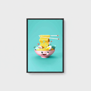 Printed Canvas: Cute Noodle Pop Art Modern Wall Decor for Kitchen,<b>BLACK</b> <b>FRAMED</b> CANVAS - Product Image 2