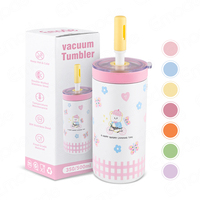 Nouvelle Arrivée Emode : Gobelet Portable en Verre Borosilicate à Double Paroi en Acier Inoxydable avec Paille – Design Adorable