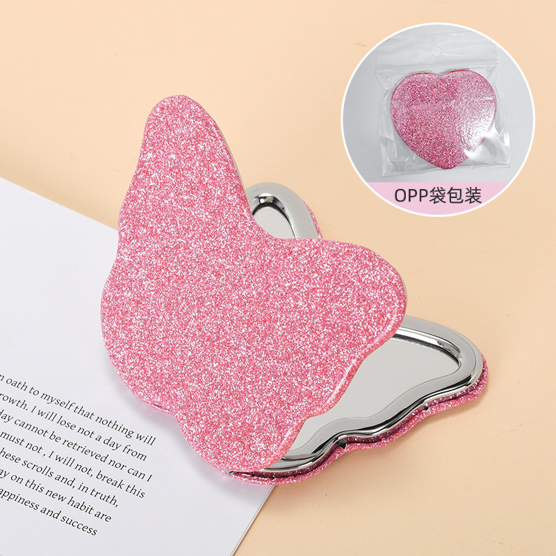 Cadre intérieur argenté papillon rose + sac opp