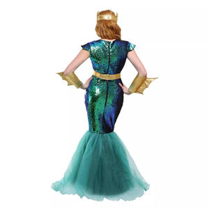 Ensemble de jeu de rôle pour couple Poseidon et <span class=keywords><strong>sirène</strong></span> - Robe maxi à paillettes, tenue de style grec, costume de cosplay sur le thème de la mythologie océanique - Product Image 3