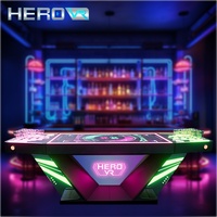 HEROVR Party Club - Jeu de beer pong électronique interactif et amusant pour plusieurs joueurs, avec LED 16 couleurs, en acier inoxydable modulaire