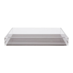 Clear Plexiglass Cosmetics <strong>Makeups</strong> Organizer Neon Pink Acrylic <strong>Tray</strong> with Handle - Product Image 6