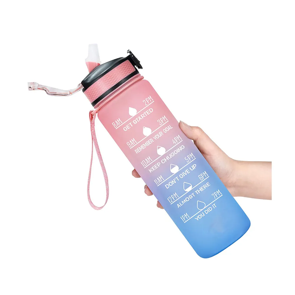 Seaygift promotional customized logo bpa free custom portable durable transparent plastic bottles for juice