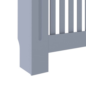 Cubierta de radiador de madera MDF moderna grande 152x19x81,5 cm gris para uso doméstico en sala de estar y dormitorio