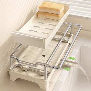 Organisateur d'évier de cuisine multifonction, support mural pliable pour torchons, pour robinet et rangement sur comptoir - Product Image 2