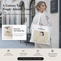 Sac fourre-tout en toile de coton naturel moyen personnalisé avec logo et impression de lettres sur longue anse pour publicité, fabrication OEM