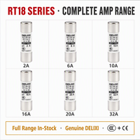 Portafusibles Cerámico Delixi 10x38, Base para Fusibles Térmicos AC 32A 63A 400V, para Automoción, Riel DIN, Certificación CE CCC, Alta Temperatura