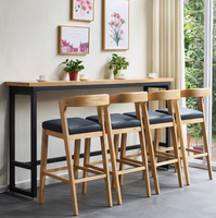 Tables hautes de bar en bois modernes, ensemble de chaises pour manger, café de restauration rapide, thé au lait, cantine, pour hôtels, écoles, salons