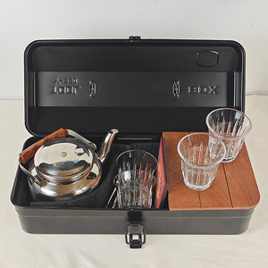 Juego de Té de Metal Negro de Alta Calidad para Exteriores, Juego de Té de Lujo para Acampar, Juego de Regalo de Té con <span class=keywords><strong>Tetera</strong></span> y <span class=keywords><strong>Taza</strong></span> - Product Image 4