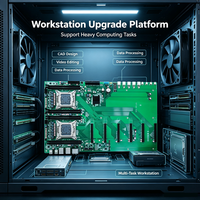 Carte mère X99 double processeur LGA2011-3, carte mère E-ATX pour serveur, 6 emplacements PCI-E pour GPU, espacement de 60 mm, 8*DDR4 pour l'informatique Aleo