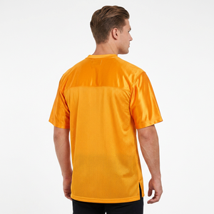 Maillot de football américain jaune à col en V pour homme, manches courtes, tissu en maille respirant, coupe régulière pour adulte, football américain - Product Image 2