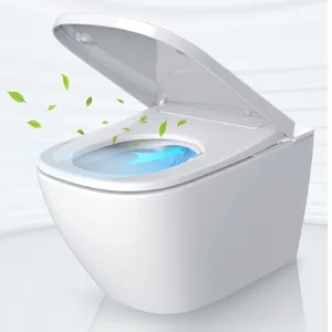 Heating Seat High-end Wall Hung Smart Toilet With Self-cleaning Nozzles And Soft-close Lid