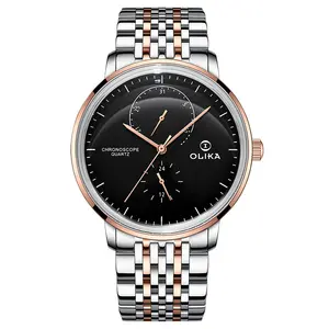 OLIKA-montre-bracelet Ultra fin pour hommes, étanche à 50m, en acier, mouvement japonais, horloge