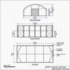 Bâtiment industriel à grande portée en tissu tendu pour entrepôt de stockage de minerai minier, structure en acier, membrane en PVC - Product Image 6