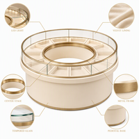 Vitrine de Luxe pour Bijoux en Verre Trempé avec Cadre en Acier Inoxydable, Éclairage LED, Design Écologique, Durable et Recyclable pour la Vente au Détail