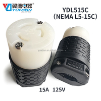 Connecteur de verrouillage YDL515C homologué NEMA L5-15C, 15A 125V AC, USA, nylon, laiton, qualité industrielle, 2 pôles, 3 fils, prise d'extension femelle