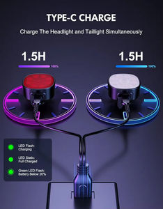 Juego de Luces Delanteras y Traseras para Bicicleta de 300LM, Luz Trasera para Bicicleta de Carretera y Montaña, LED Impermeable, Recargable - Product Image 5