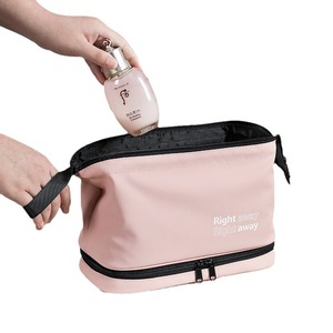 Pink Toiletry Bag Large Capacity Waterproof Rectangle Polyester Travel Skincare <b>Storage</b> - Product Image 5